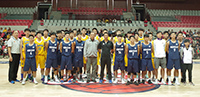 Students of CUHK and NBU pose for a group photo at the curtain-raising match